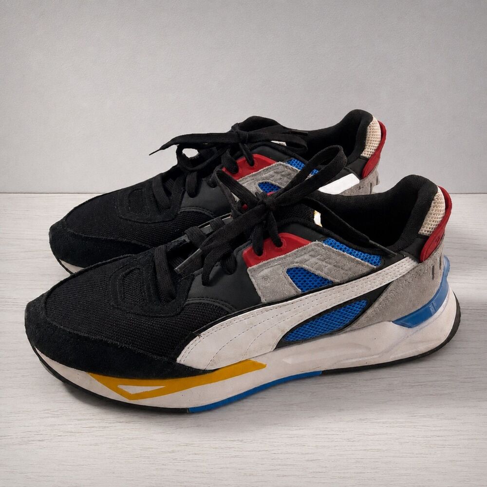 PUMA Mirage Sport Remix Men’s 10.5 Black Gray Blue Retro Sneakers